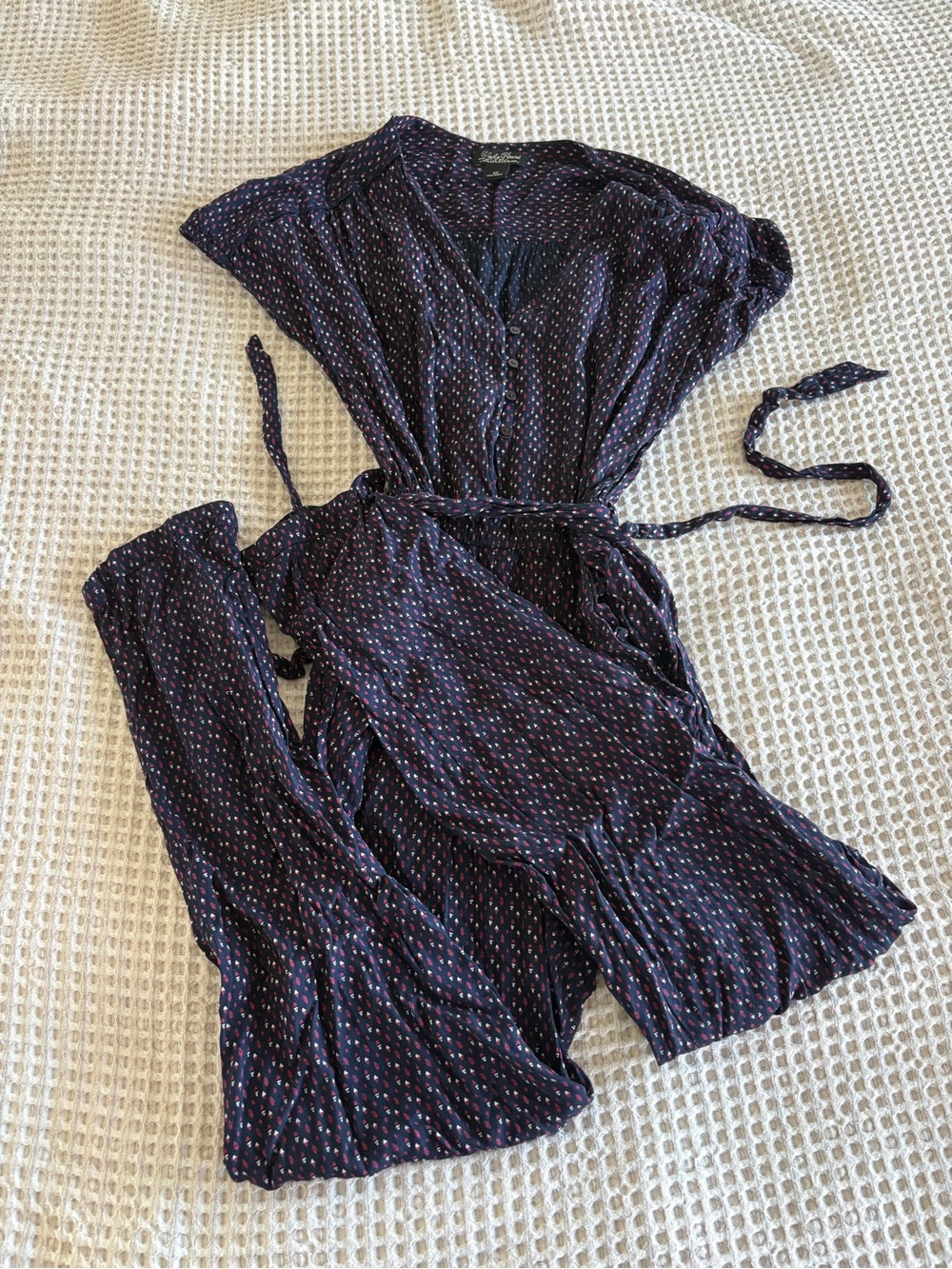 Lucky Brand Navy Jumpsuit with Pink and White accents